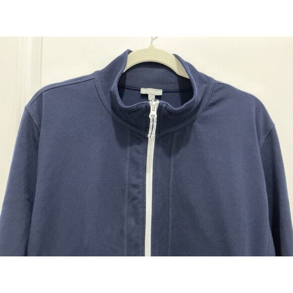 T By Talbots Jacket 3X Blue Full Zip Pockets Zip Closed - Picture 2 of 7